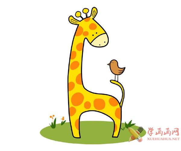 简单的步骤教大家画一只可爱的长颈鹿简笔画