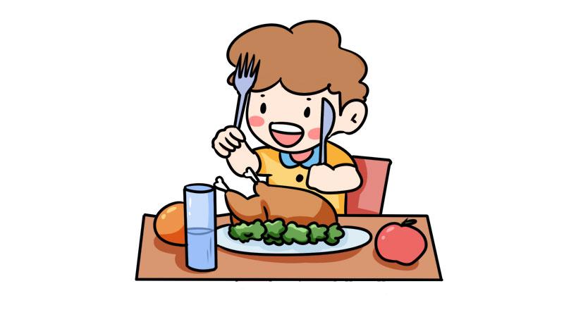 儿童节吃大餐简笔画画法