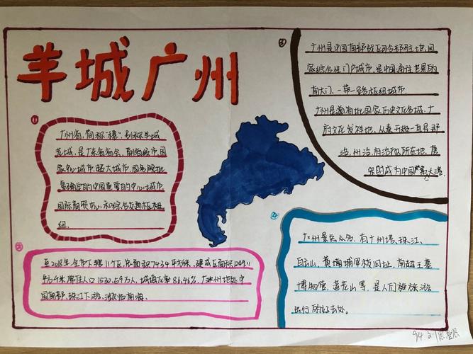 图为初二年级94班刘思懿同学做的羊城广州手抄报