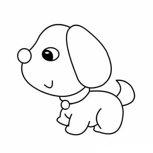 幼儿简笔画图片大全 可爱的卡通小狗简笔画 6可爱狗狗简笔画图片大全