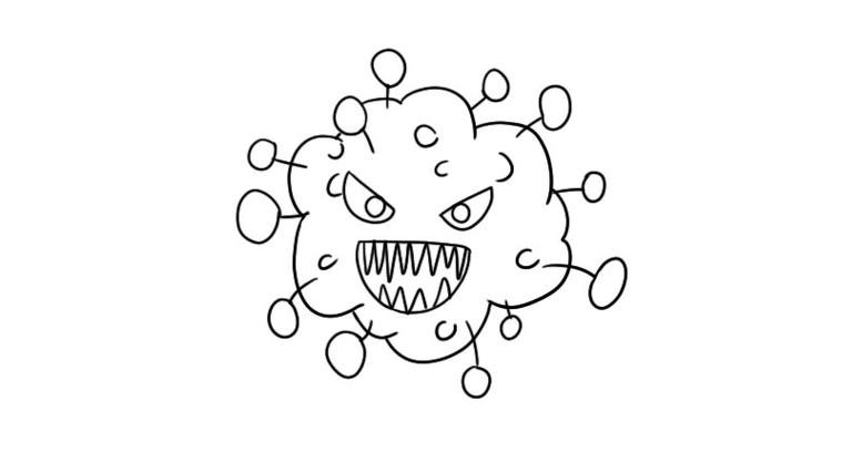 关于新型冠状病毒的简笔画图片