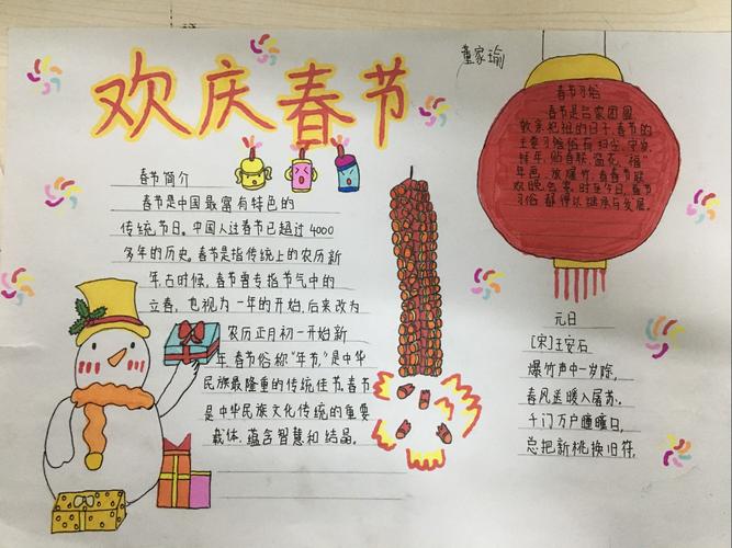 围子小学4.4寒假优秀作业展示—春节手抄报
