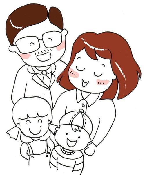 幸福的一家人画画大全 简笔画