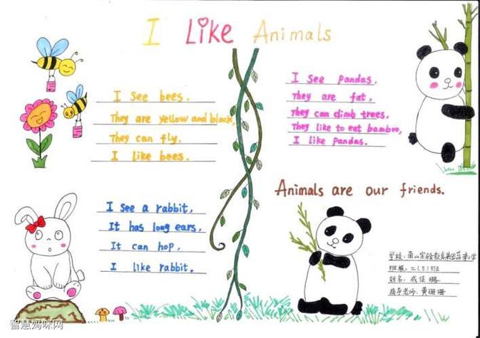 三年级英语手抄报动物园里的动物