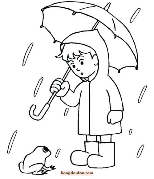 儿童下雨了简笔画