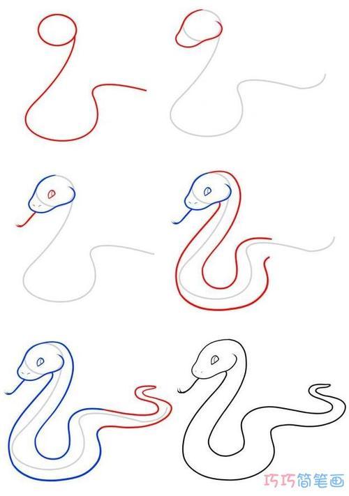 蛇的简笔画漫画图