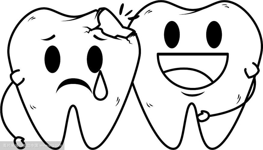 牙齿细菌简笔画图片大全可爱