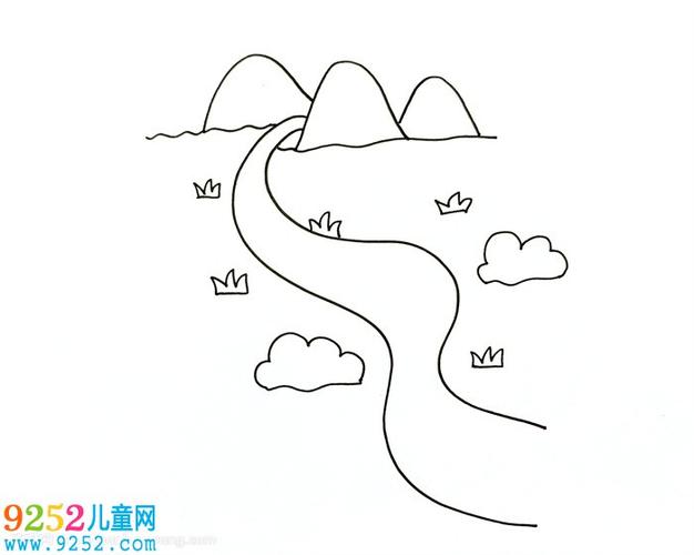 儿童怎么画长江河流简笔画长江简笔画教程