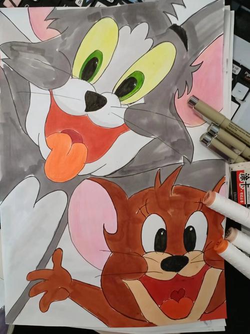 猫和老鼠简笔画 颜色