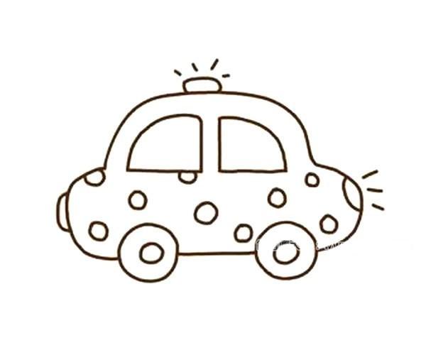 儿童学画可爱的小汽车简笔画步骤教程小汽车的简单画法