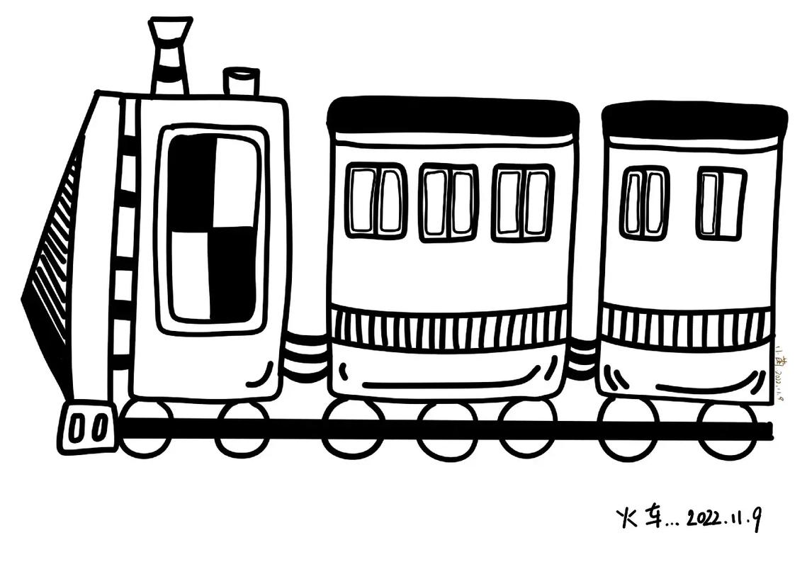 简笔画——《小火车》#创作灵感 小火车简笔画步骤图,跟着一起 - 抖音