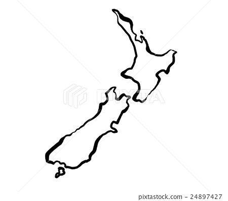 新西兰的地图简笔画