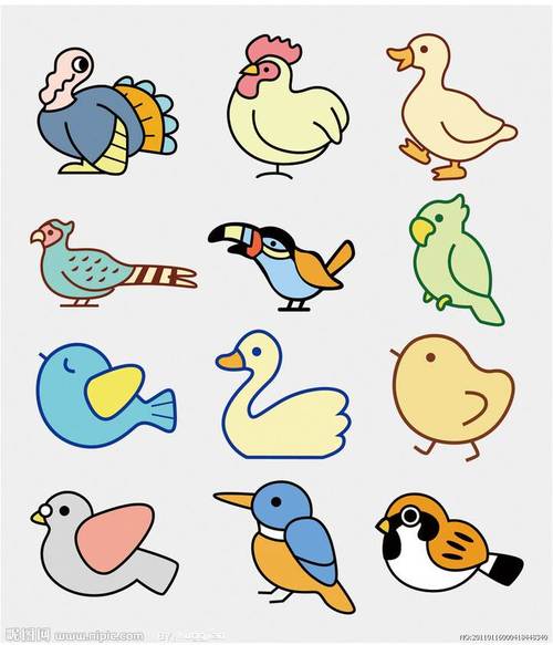 儿童画小鸟图片小鸟小鸟彩色简笔画8款可爱的卡通小鸟简笔画彩色图片