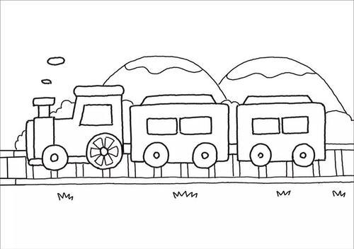 幼儿火车简单简笔画图