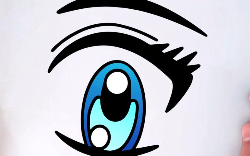 【简笔画】教你一步一步画蓝色的眼睛~超级简单的绘画,一看就会!