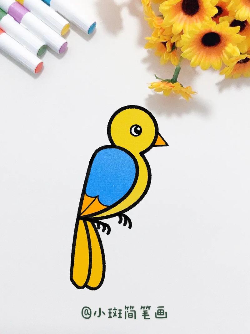 小鸟简笔画.一起来用数字123画小鸟吧,这个画法简单又好看# - 抖音
