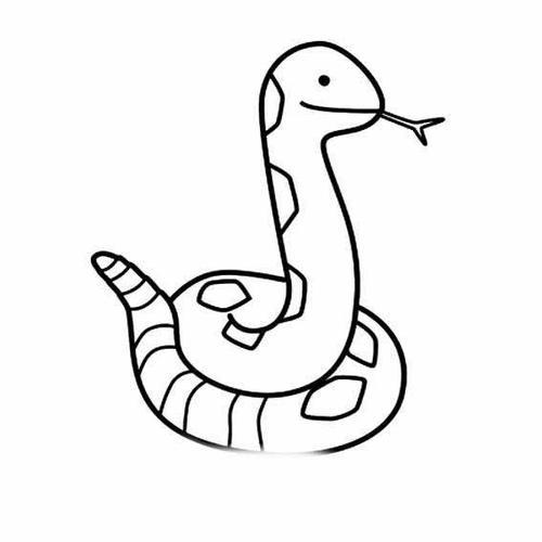 动物蛇简笔画可爱