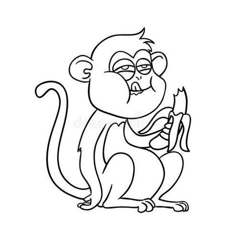 猴子拿香蕉简笔画大全大图