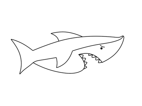 三头鲨简笔画怎么画