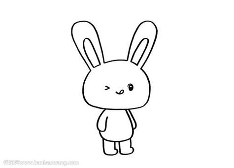 用简笔画画可爱兔子