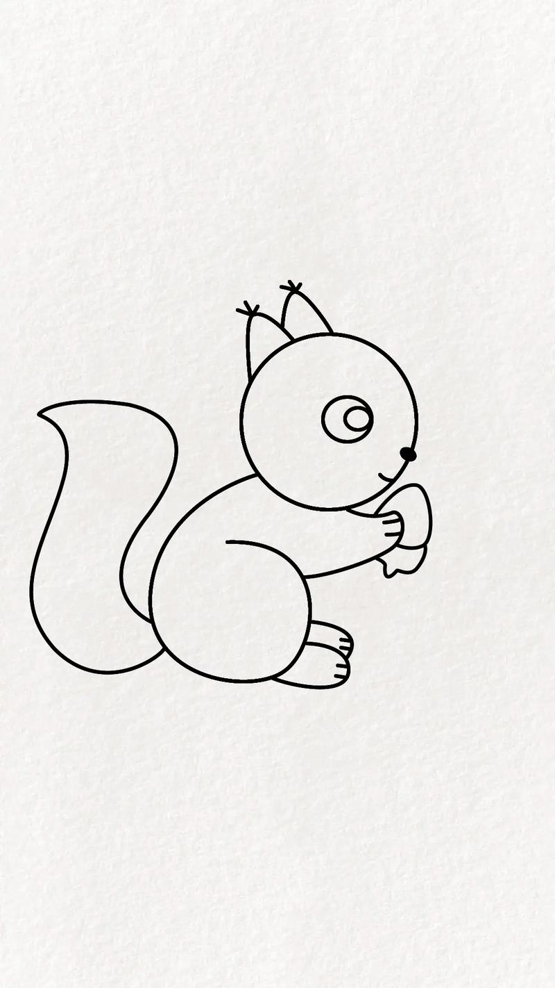 用一个瓶盖画一只小松鼠,是不是很简单呢?#简笔画 #画画 # - 抖音