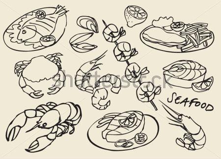 海鲜大餐简笔画图片大全图片