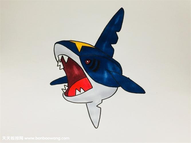 巨齿鲨简笔画教程简笔画怎么画巨齿鲨大白鲨怎么画巨齿鲨吃大白鲨的