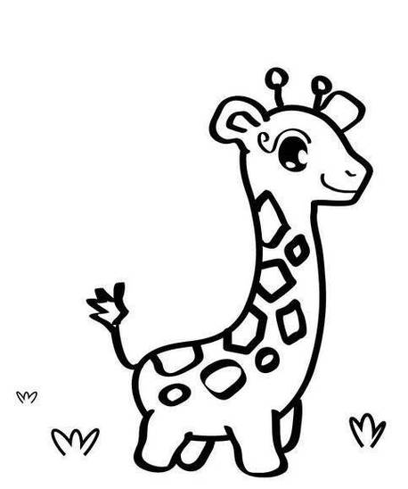 画长颈鹿简笔画可爱的卡通长颈鹿的简笔画画法教程彩色卡通长颈鹿动物