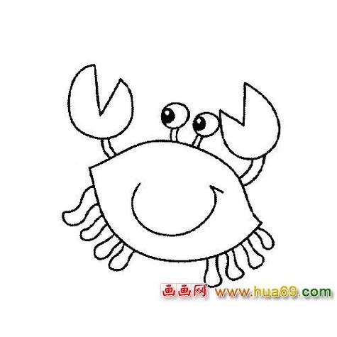 小鱼小虾小螃蟹的简笔画图片