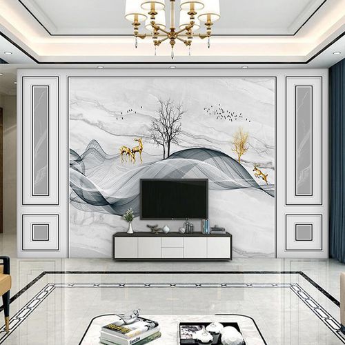电视背景墙壁纸3d立体墙纸大气现代简约客厅5d壁画8d影视墙布装饰23d