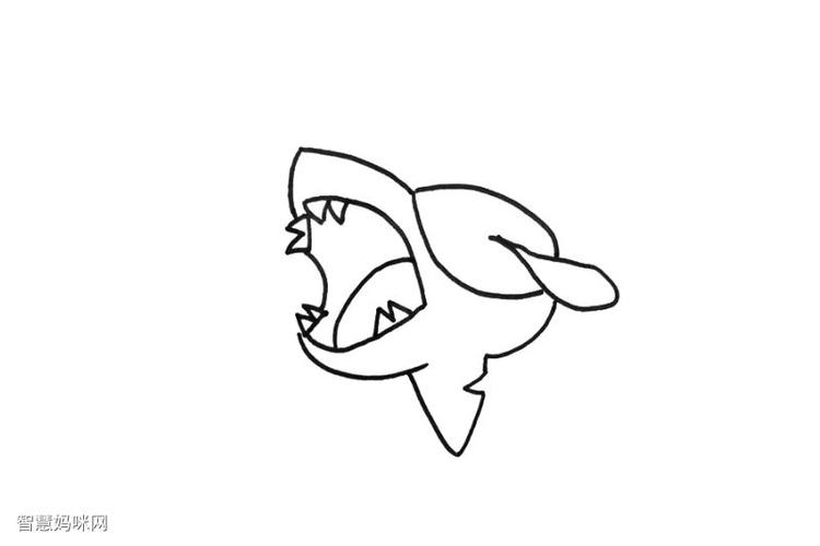 巨齿鲨简笔画 画画