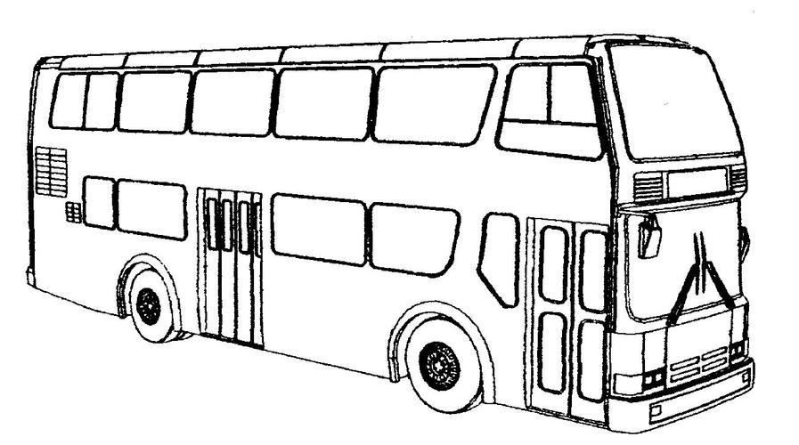 双层观光巴士简笔画