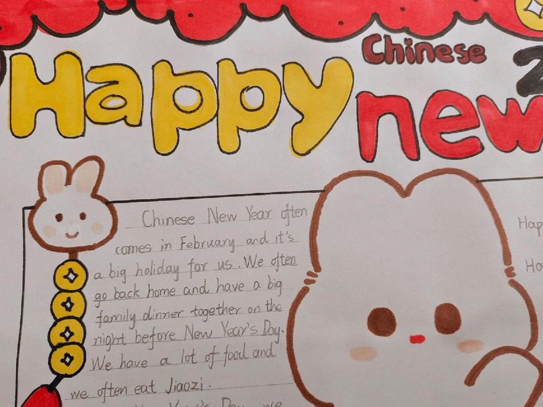 happy chinese new year主题英语手抄报     不喜勿喷