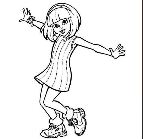 爱跳舞小女孩简笔画图片合集5068儿童网舞蹈动作简笔画跳舞的小女孩
