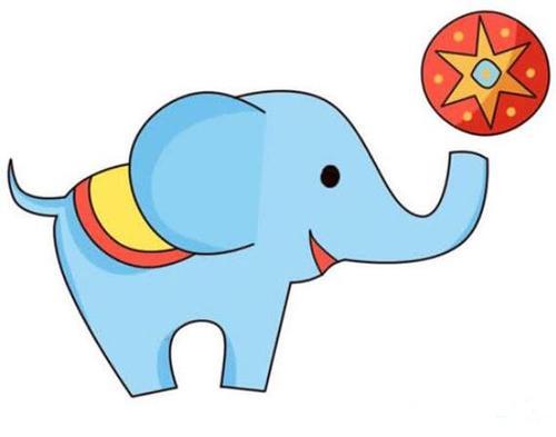 大象简笔画彩色带颜色