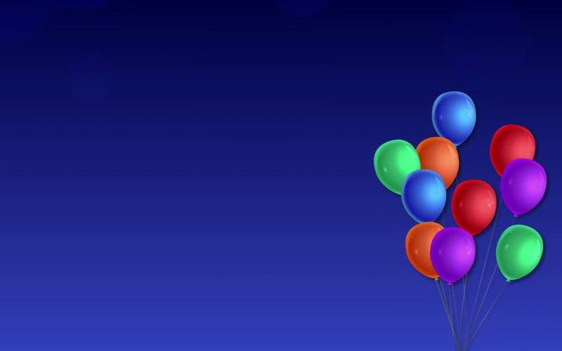视频素材 ▏k286 可爱蓝色3d气球卡通幼儿园儿童生日快乐祝福背景视频