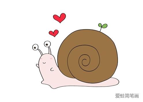 蜗牛简笔画涂色可打印