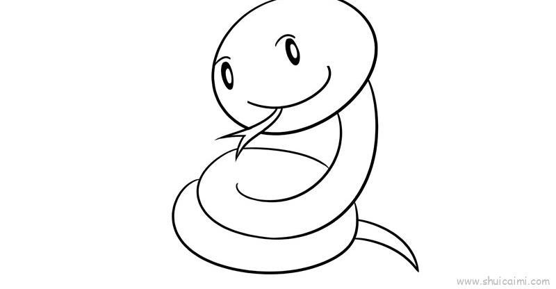 蛇儿童画怎么画 蛇简笔画步骤