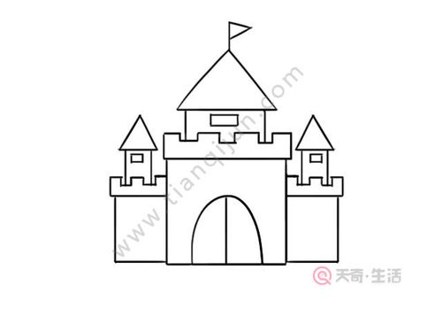 简笔画大城堡的简单画法