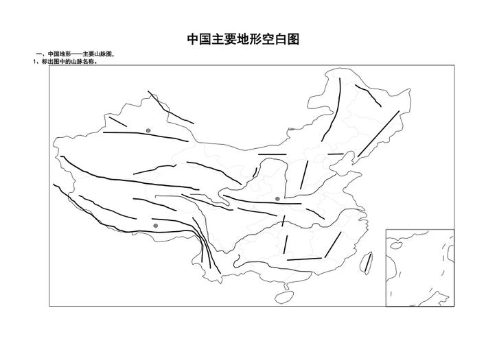中国地形图轮廓简笔画