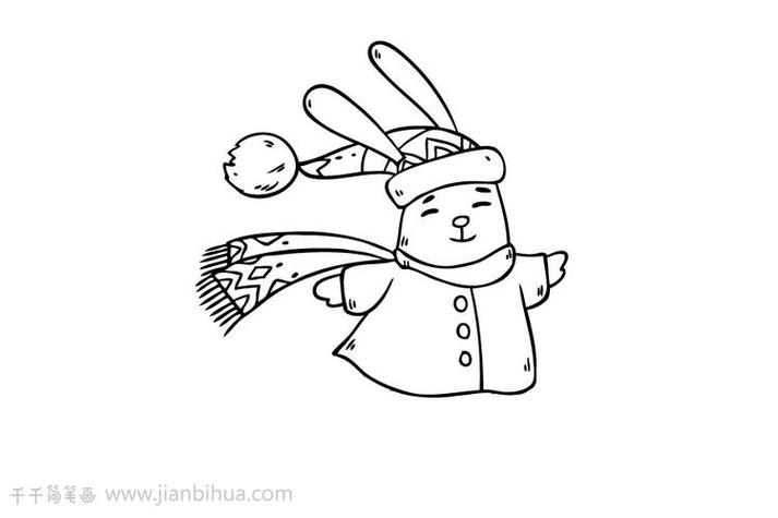 冬天小兔子简笔画