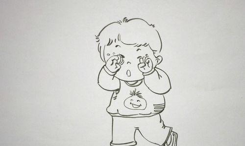 儿童趣味创意画14简笔画哭泣的小孩