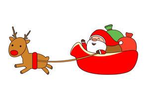 圣诞老人简笔画,传说每到12月24日晚上,有个神秘人会乘驾由9只驯鹿