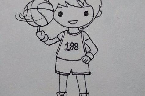 小朋友打篮球简笔画图片