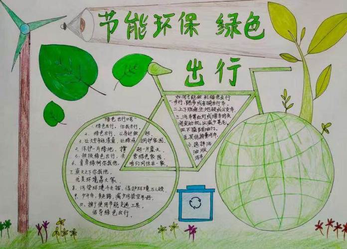 创建绿色家园手抄报环保类手抄报绿色家园小学生低碳生活手抄报-创建