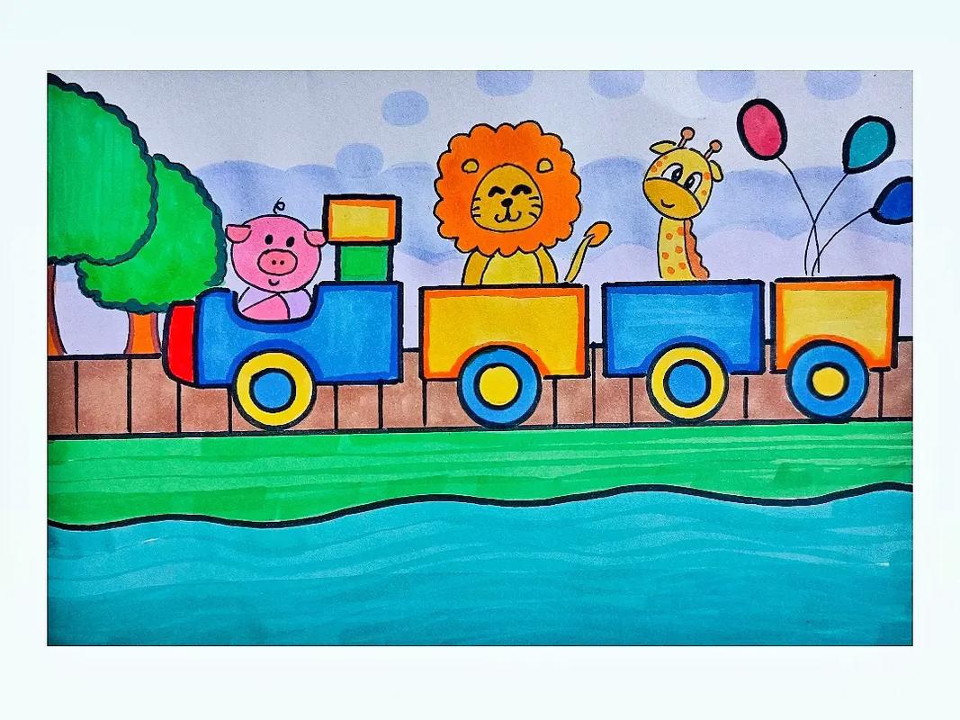 小火车来咯.一起学画画#简笔画 #画画 #儿童画 #手绘 - 抖音