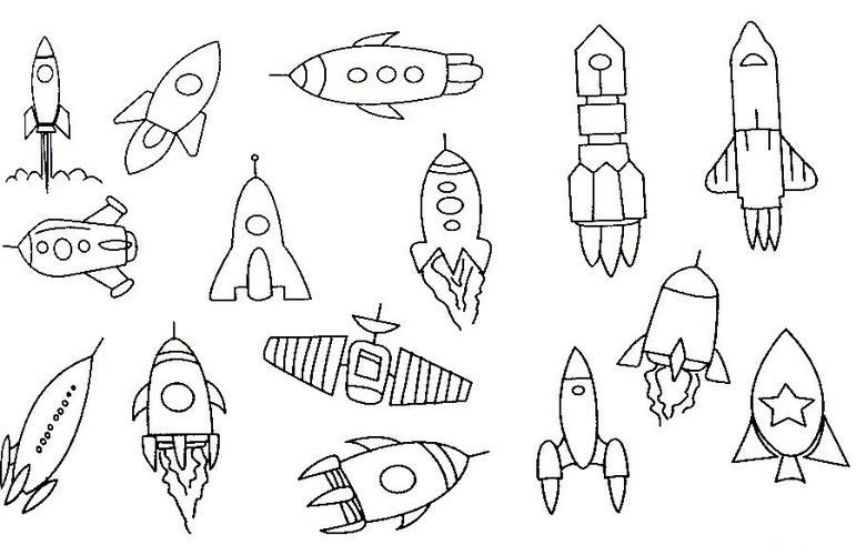 火箭卡通简笔画图片