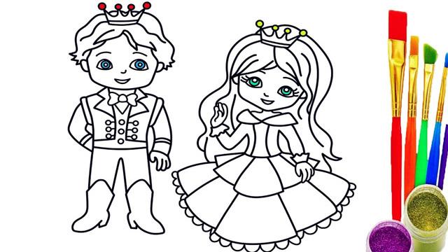 白雪公主和白马王子的简笔画