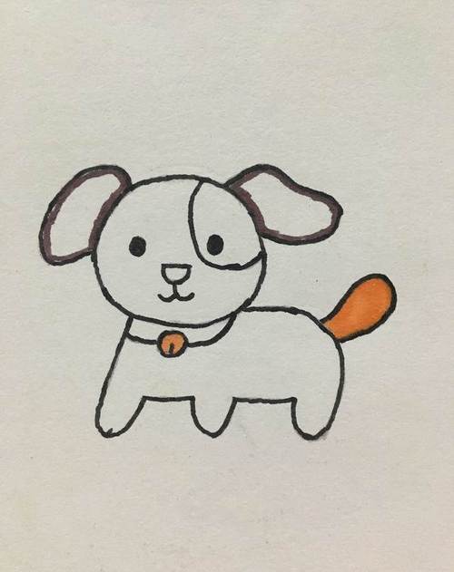 最新小狗的简笔画 卡通可爱的小狗简笔画图片