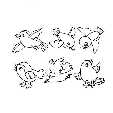 动物简笔画  小鸟简笔画图片小鸟的几种动态画法图解儿童简笔画图片